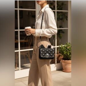 Kate Spade Black Quilted Leather Crossbody Bag